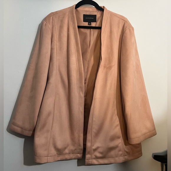 Banana Republic pale pink vegan suede Blazer size XL - Picture 1 of 5
